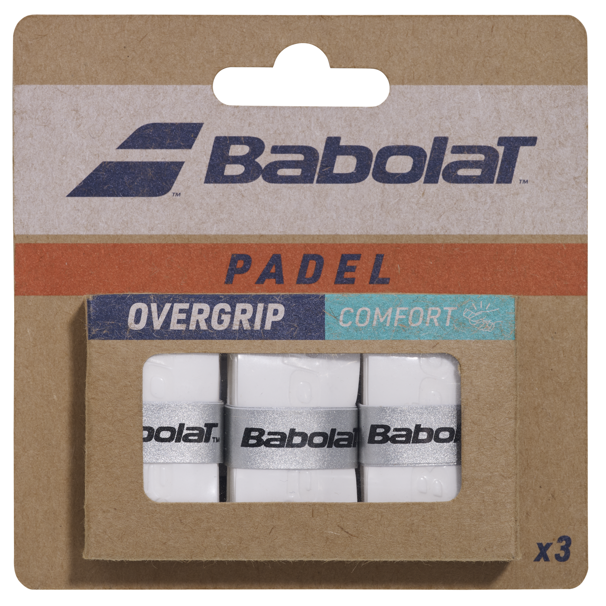 Overgrips BABOLAT Comfort Padel ( 3gab.), balts